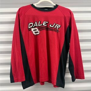 Dale Jr Red and Black Long Sleeve Tee